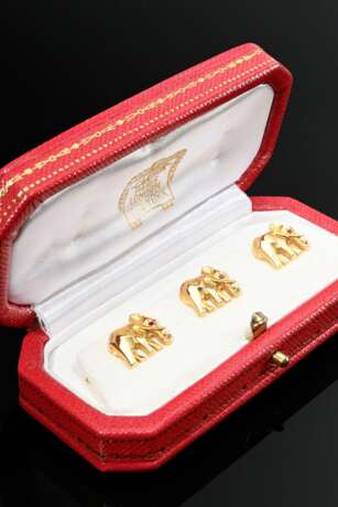 3 Cartier yellow gold 750 shirt buttons ‘Bamboo El… - photo 1 3 Cartier yellow gold 750 shirt buttons ‘Bamboo El… - photo 1