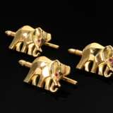 3 Cartier yellow gold 750 shirt buttons ‘Bamboo El… - photo 2