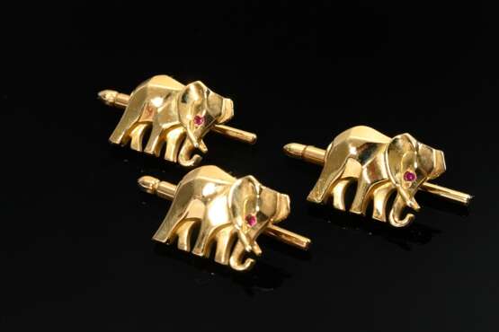 3 Cartier yellow gold 750 shirt buttons ‘Bamboo El… - photo 2 3 Cartier yellow gold 750 shirt buttons ‘Bamboo El… - photo 2