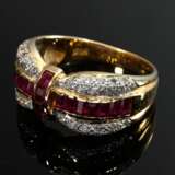 585 yellow gold loop ring with brilliant-cut diamo… - photo 2