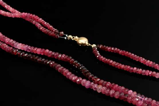 Double-row necklace made of faceted ruby beads in … - фото 2 Double-row necklace made of faceted ruby beads in … - фото 2