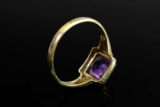 Fine yellow gold 585 ring with square amethyst, ci… - photo 4 Fine yellow gold 585 ring with square amethyst, ci… - photo 4