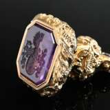 Biedermeier seal pendant with shell ornamentation … - photo 1