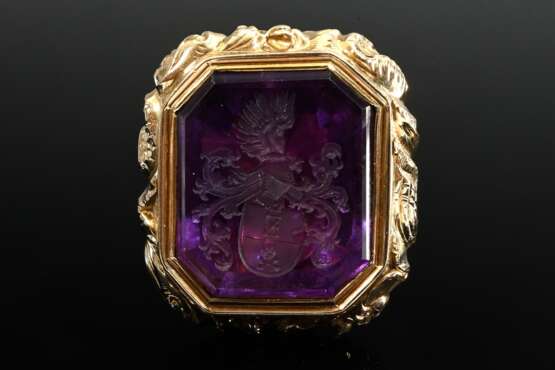 Biedermeier seal pendant with shell ornamentation … - photo 2