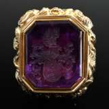 Biedermeier seal pendant with shell ornamentation … - photo 2