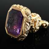 Biedermeier seal pendant with shell ornamentation … - photo 3