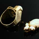 2 pieces of 585 yellow gold jewellery with opal ca… - фото 2