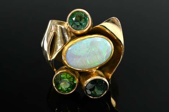 Handcrafted 585 yellow gold ring with opal cabocho… - фото 3 Handcrafted 585 yellow gold ring with opal cabocho… - фото 3