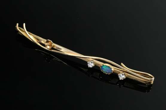 Außergewöhnlicher Gelbgold 585 Clip mit Opaltriple… - Foto 1 Außergewöhnlicher Gelbgold 585 Clip mit Opaltriple… - Foto 1