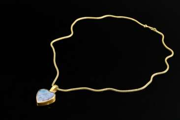 Handgefertigter Gelbgold 750/900 Herz Anhänger mit…