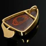 Handcrafted 750 yellow gold pendant with opal matr… - фото 4
