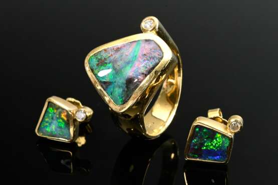 3 pieces of handmade 750 yellow gold jewellery wit… - фото 1 3 pieces of handmade 750 yellow gold jewellery wit… - фото 1