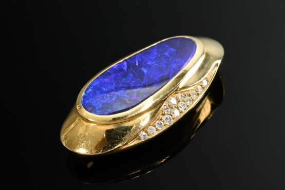 Schwerer Gelbgold 750 Anhänger in ovoider Form mit… - Foto 1 Schwerer Gelbgold 750 Anhänger in ovoider Form mit… - Foto 1