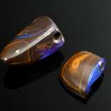 2 variously shaped pendants made of blue, smoothly… - фото 3