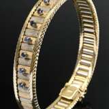 Mid-century tricolour 585 gold bracelet with 12 sa… - фото 1