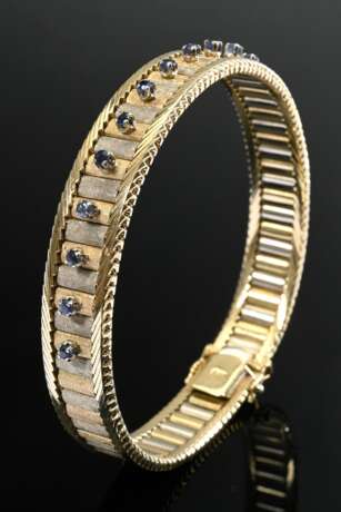 Mid-century tricolour 585 gold bracelet with 12 sa… - фото 1 Mid-century tricolour 585 gold bracelet with 12 sa… - фото 1