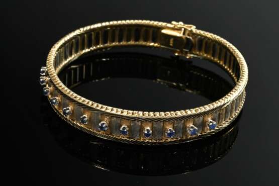 Mid-century tricolour 585 gold bracelet with 12 sa… - фото 2 Mid-century tricolour 585 gold bracelet with 12 sa… - фото 2