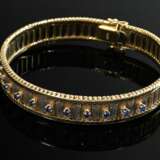 Mid-century tricolour 585 gold bracelet with 12 sa… - фото 2