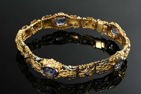 Decorative 750 yellow gold bracelet in Biedermeier… - фото 1