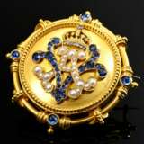 Large courtly yellow gold 900 gift brooch of Empre… - фото 2