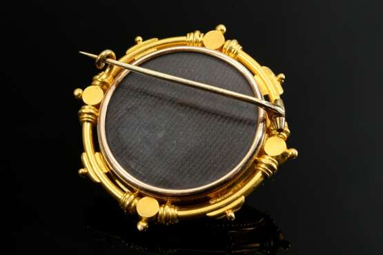 Large courtly yellow gold 900 gift brooch of Empre… - фото 3