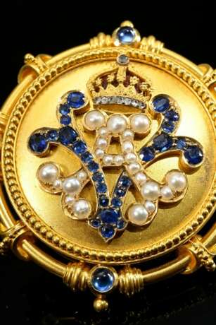 Large courtly yellow gold 900 gift brooch of Empre… - фото 4