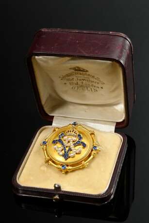 Large courtly yellow gold 900 gift brooch of Empre… - фото 5