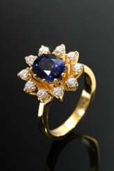 750 yellow gold ring with sapphire doublet (1.91 c…
