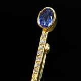 Klassische Gelbgold 585 Stabnadel mit ovalem Tansa… - Foto 2