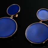 Paar moderne vergoldete Silber 925 Ohrhänger mit b… - Foto 1