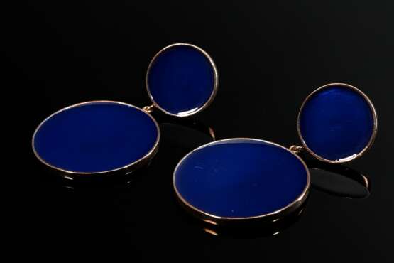 Paar moderne vergoldete Silber 925 Ohrhänger mit b… - Foto 2 Paar moderne vergoldete Silber 925 Ohrhänger mit b… - Foto 2