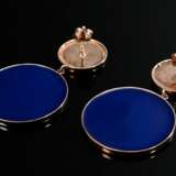 Paar moderne vergoldete Silber 925 Ohrhänger mit b… - Foto 3