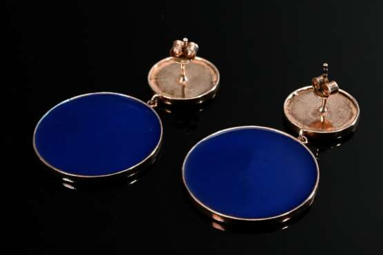 Paar moderne vergoldete Silber 925 Ohrhänger mit b… - Foto 3 Paar moderne vergoldete Silber 925 Ohrhänger mit b… - Foto 3