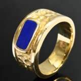 Moderner Gelbgold 750 Ring mit rechteckiger Lapisl… - Foto 1