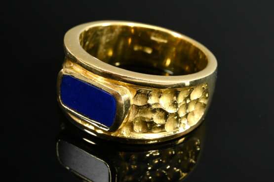 Moderner Gelbgold 750 Ring mit rechteckiger Lapisl… - Foto 2