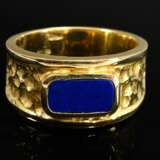 Moderner Gelbgold 750 Ring mit rechteckiger Lapisl… - Foto 3