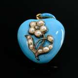 Biedermeier yellow gold 750 heart medallion with f… - фото 1