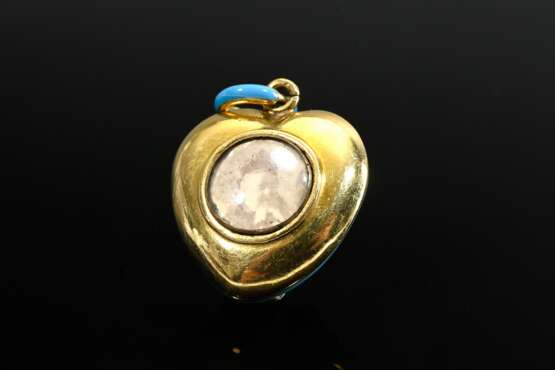 Biedermeier yellow gold 750 heart medallion with f… - фото 2