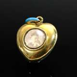 Biedermeier yellow gold 750 heart medallion with f… - фото 2