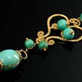 2 pieces of jewellery: decorative 750 yellow gold … - photo 1