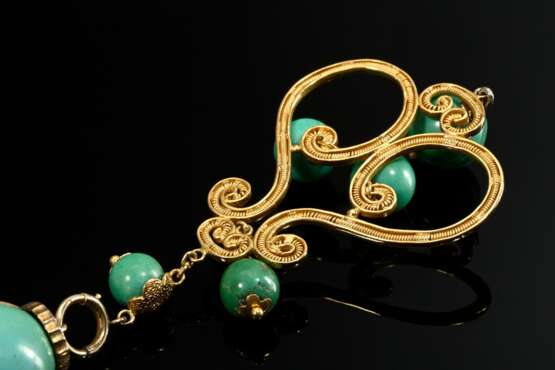 2 pieces of jewellery: decorative 750 yellow gold … - photo 2 2 pieces of jewellery: decorative 750 yellow gold … - photo 2