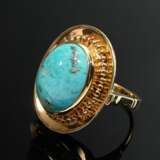 Mid-century yellow gold 585 ring with turquoise ca… - photo 2