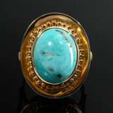 Mid-century yellow gold 585 ring with turquoise ca… - photo 3