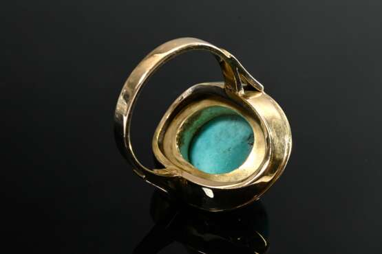 Mid-century yellow gold 585 ring with turquoise ca… - photo 4 Mid-century yellow gold 585 ring with turquoise ca… - photo 4