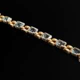 Mid-century 750 rose gold bracelet with aquamarine… - photo 3