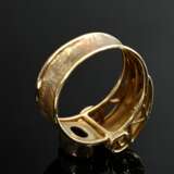 Modern handmade 585 yellow gold ring with faceted … - photo 4