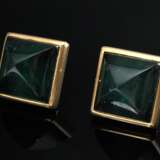 Pair of handcrafted 750 yellow gold stud earrings … - фото 1