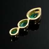 750 yellow gold pendant with 3 colourful pure emer… - фото 2