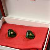 Pair of Baccarat ‘Coeur’ ear clips in green crysta… - фото 4