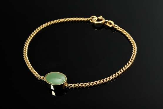 Delicate 585 yellow gold flat chain bracelet with … - photo 1 Delicate 585 yellow gold flat chain bracelet with … - photo 1